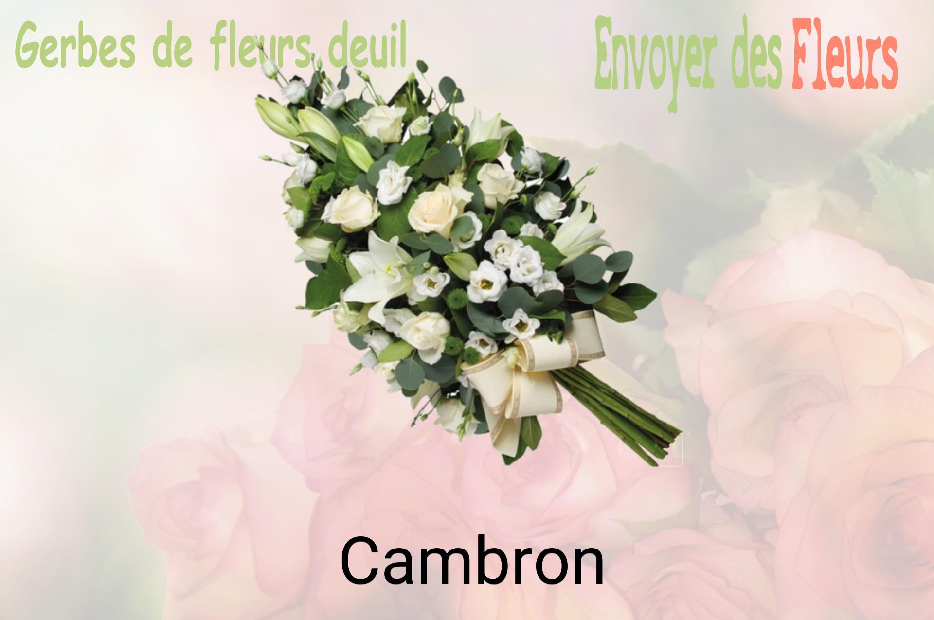 Gerbe de fleurs de deuil livrée à Cambron